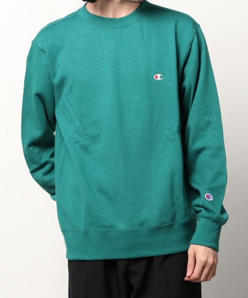 Champion(チャンピオン)の「【Champion/チャンピオン】クルーネック ロゴ刺繍 ワンポイント トレーナー スウェット プルオーバー(スウェット・メンズ・カーキ/ブラック/ホワイト/グレー/ネイビー/レンガ/グリーン・M/L/XL)」の20枚目の写真