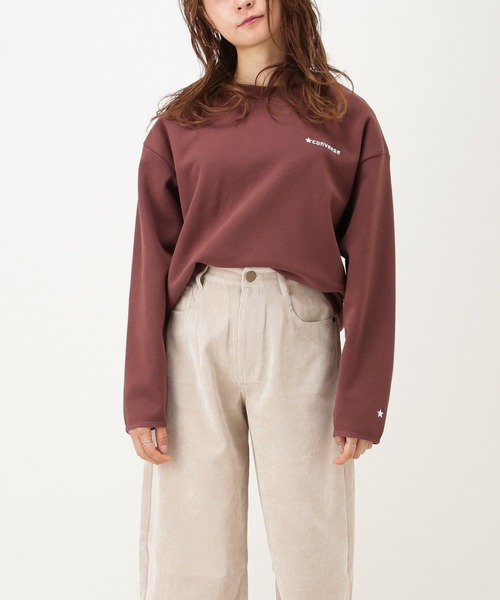 CONVERSE(コンバース)の「CONVERSE コンバース ダンボールニット素材 長袖Tシャツ(Tシャツ/カットソー・レディース・ホワイト/ブラック/ブラウン・M/L)」の3枚目の写真