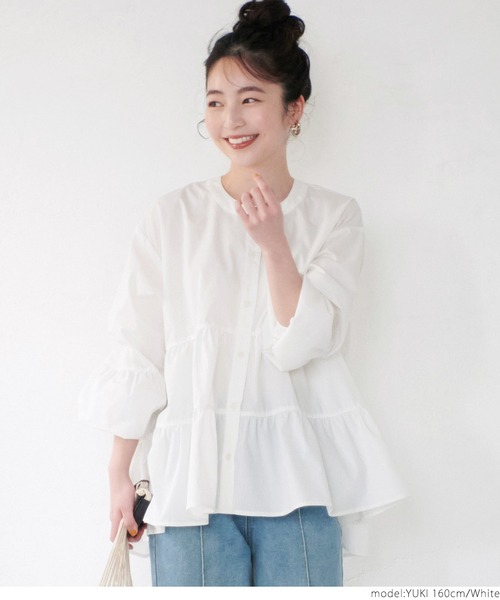 coca（coca）（コカ）の「ティアードブラウス（シャツ/ブラウス・レディース・ブラック/ホワイト/パープル・ONE SIZE）」の8枚目の写真