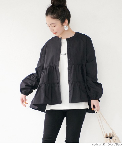 coca（coca）（コカ）の「ティアードブラウス（シャツ/ブラウス・レディース・ブラック/ホワイト/パープル・ONE SIZE）」の14枚目の写真