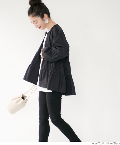 coca（coca）（コカ）の「ティアードブラウス（シャツ/ブラウス・レディース・ブラック/ホワイト/パープル・ONE SIZE）」の15枚目の写真