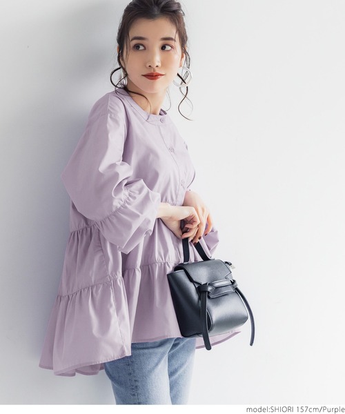 coca（coca）（コカ）の「ティアードブラウス（シャツ/ブラウス・レディース・ブラック/ホワイト/パープル・ONE SIZE）」の16枚目の写真