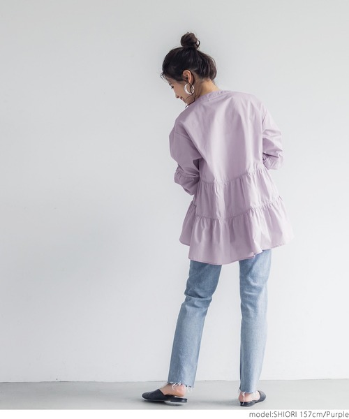 coca（coca）（コカ）の「ティアードブラウス（シャツ/ブラウス・レディース・ブラック/ホワイト/パープル・ONE SIZE）」の17枚目の写真