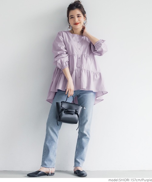 coca（coca）（コカ）の「ティアードブラウス（シャツ/ブラウス・レディース・ブラック/ホワイト/パープル・ONE SIZE）」の19枚目の写真