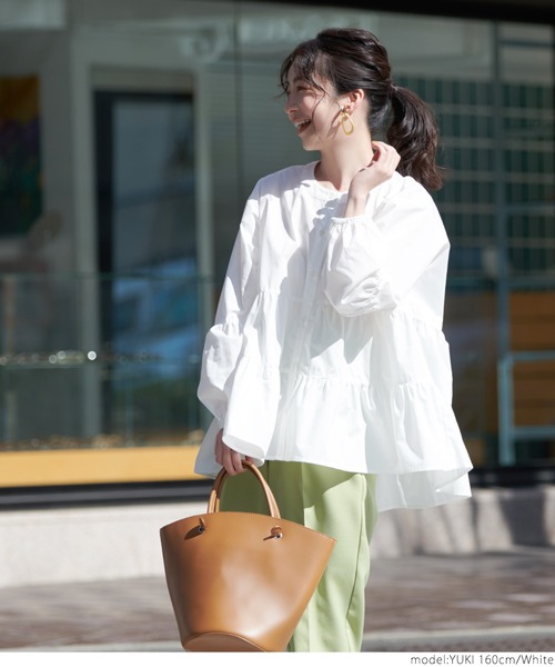 coca（coca）（コカ）の「ティアードブラウス（シャツ/ブラウス・レディース・ブラック/ホワイト/パープル・ONE SIZE）」の6枚目の写真