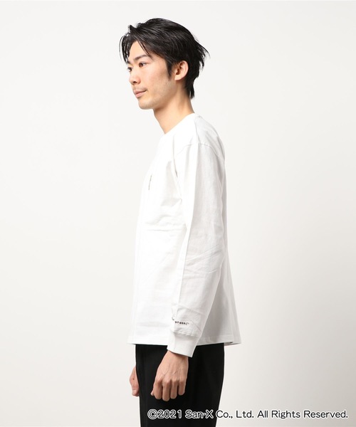LB/S (エルビーエス)の「【すみっコぐらし】フロント刺繍ロンT 袖ワンポイントプリント キャラクター刺繍(Tシャツ/カットソー・メンズ・ホワイト/ベージュ/ミント・SMALL/LARGE/MEDIUM)」の4枚目の写真