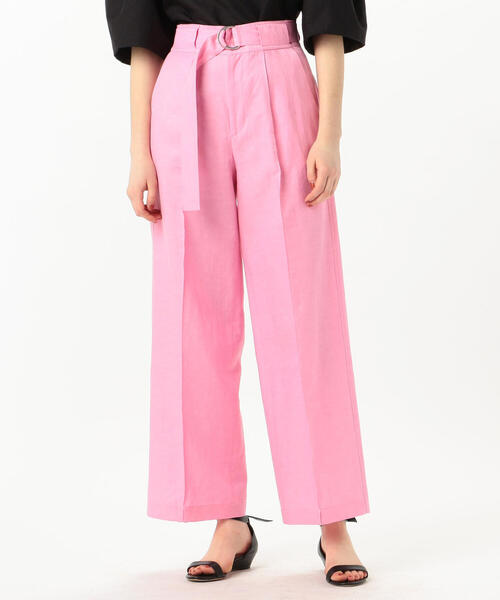 MACPHEE（マカフィー）の「スラブツイル ベルテッドワイドパンツ（その他パンツ・レディース・ネイビー/ブルー/キャメル/ライトピンク・36/34/32）」の7枚目の写真