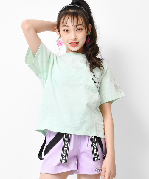 RiCO SUCRE(リコシュクレ)の「チュールチェリーTシャツ(Tシャツ/カットソー・キッズ・ラベンダー/オフホワイト/ブラック/ミント・150/160/165/140/130)」の3枚目の写真