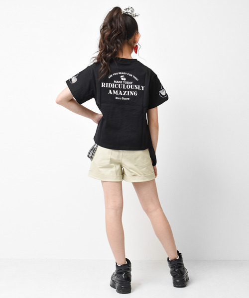 RiCO SUCRE(リコシュクレ)の「チュールチェリーTシャツ(Tシャツ/カットソー・キッズ・ラベンダー/オフホワイト/ブラック/ミント・150/160/165/140/130)」の7枚目の写真