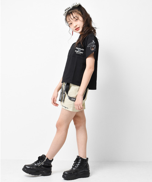 RiCO SUCRE(リコシュクレ)の「チュールチェリーTシャツ(Tシャツ/カットソー・キッズ・ラベンダー/オフホワイト/ブラック/ミント・150/160/165/140/130)」の11枚目の写真
