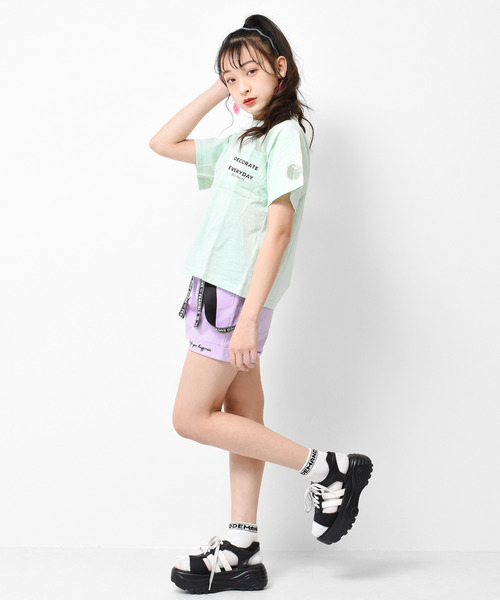 RiCO SUCRE(リコシュクレ)の「チュールチェリーTシャツ(Tシャツ/カットソー・キッズ・ラベンダー/オフホワイト/ブラック/ミント・150/160/165/140/130)」の19枚目の写真