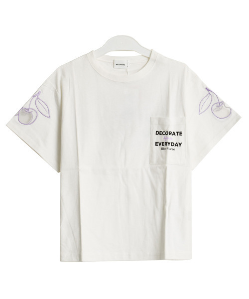 RiCO SUCRE(リコシュクレ)の「チュールチェリーTシャツ(Tシャツ/カットソー・キッズ・ラベンダー/オフホワイト/ブラック/ミント・150/160/165/140/130)」の10枚目の写真