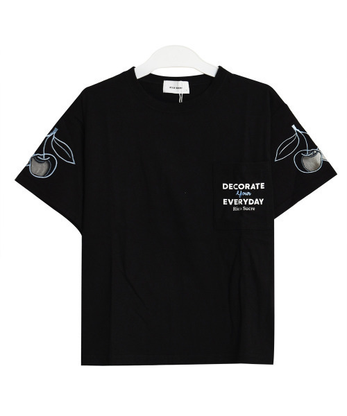 RiCO SUCRE(リコシュクレ)の「チュールチェリーTシャツ(Tシャツ/カットソー・キッズ・ラベンダー/オフホワイト/ブラック/ミント・150/160/165/140/130)」の15枚目の写真
