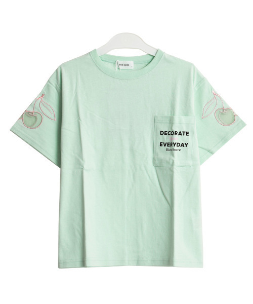 RiCO SUCRE(リコシュクレ)の「チュールチェリーTシャツ(Tシャツ/カットソー・キッズ・ラベンダー/オフホワイト/ブラック/ミント・150/160/165/140/130)」の20枚目の写真