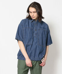 AVIREX | 【TYPE BLUE】ランドリー バッグ 半袖 プルオーバーシャツ/ LAUNDRY.BAG S/S PULLOVER SHIRT/AVIREX/アヴィレックス/タイプブルー(シャツ/ブラウス)