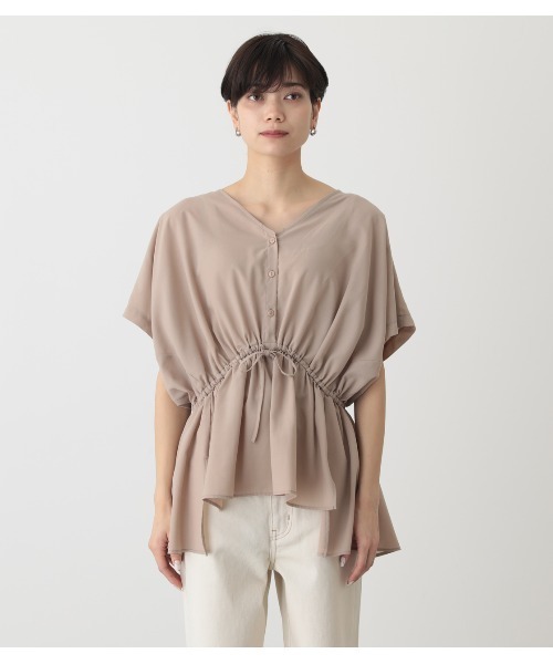 AZUL by moussy(アズールバイマウジー)の「FRONT PEPLUM BLOUSE/フロントペプラムブラウス(シャツ/ブラウス・レディース・オフホワイト/ライム/ブラック/ライトカーキ/ベージュ・MEDIUM/SMALL)」の12枚目の写真