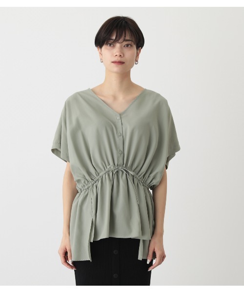 AZUL by moussy(アズールバイマウジー)の「FRONT PEPLUM BLOUSE/フロントペプラムブラウス(シャツ/ブラウス・レディース・オフホワイト/ライム/ブラック/ライトカーキ/ベージュ・MEDIUM/SMALL)」の21枚目の写真
