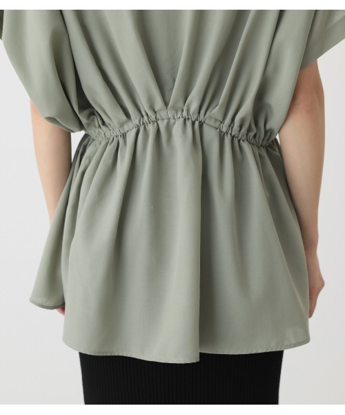 AZUL by moussy(アズールバイマウジー)の「FRONT PEPLUM BLOUSE/フロントペプラムブラウス(シャツ/ブラウス・レディース・オフホワイト/ライム/ブラック/ライトカーキ/ベージュ・MEDIUM/SMALL)」の16枚目の写真