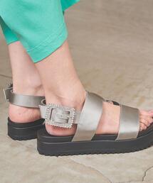 UNITED ARROWS | UWFM サテン ビジュー サンダル(サンダル)