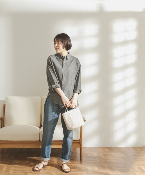 FORK&SPOON(フォークアンドスプーン)の「FORK&SPOON シャンブレービッグシャツ(シャツ/ブラウス・レディース・ブラック系その他/ブルー系その他・ONE)」の18枚目の写真