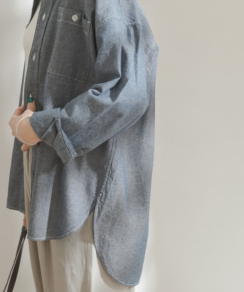 FORK&SPOON(フォークアンドスプーン)の「FORK&SPOON シャンブレービッグシャツ(シャツ/ブラウス・レディース・ブラック系その他/ブルー系その他・ONE)」の17枚目の写真