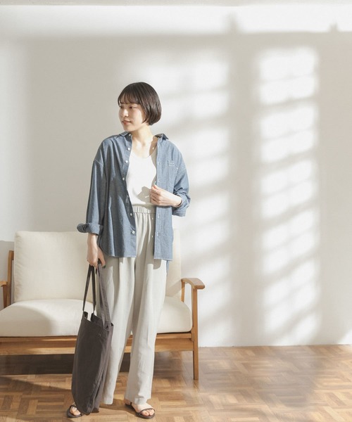 FORK&SPOON(フォークアンドスプーン)の「FORK&SPOON シャンブレービッグシャツ(シャツ/ブラウス・レディース・ブラック系その他/ブルー系その他・ONE)」の10枚目の写真