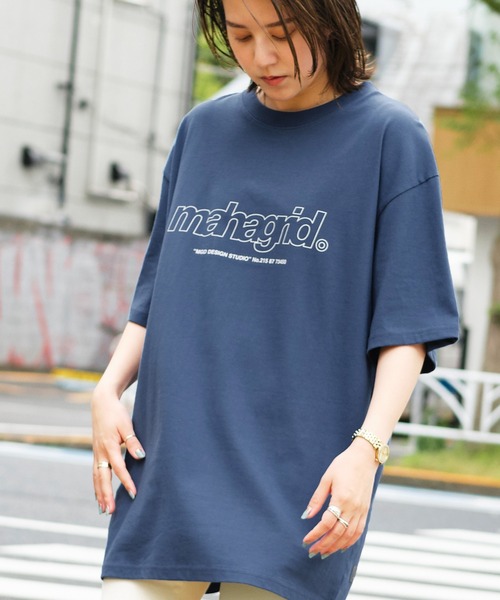 MAHAGRID(マハグリッド)の「MAHAGRID/マハグリッド THIRD LOGO/BASIC LOGO ロゴプリントオーバーサイズ半袖カットソー(Tシャツ/カットソー・メンズ・ブルー/ホワイト/ネイビー/ブラック系その他/イエロー/パープル/ホワイト系その他/ブラック/チャコール/グリーン系その他・XL/S/L/M)」の7枚目の写真