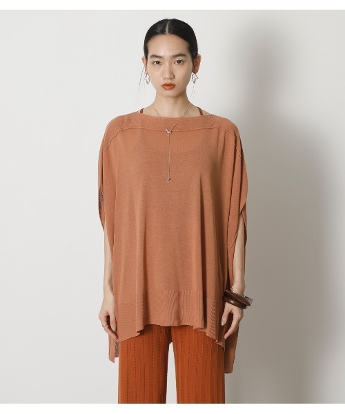 crie conforto(クリーコンフォルト)の「シアーポンチョニットPO(ニット/セーター・レディース・ブラック/オレンジ/グレー・FREE)」の17枚目の写真