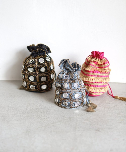 SLOBE IENA(スローブイエナ)の「【Pondichery/ポンディシェリ 】フリンジ巾着◆(ハンドバッグ・レディース・イエロー/ピンク・FREE)」の9枚目の写真