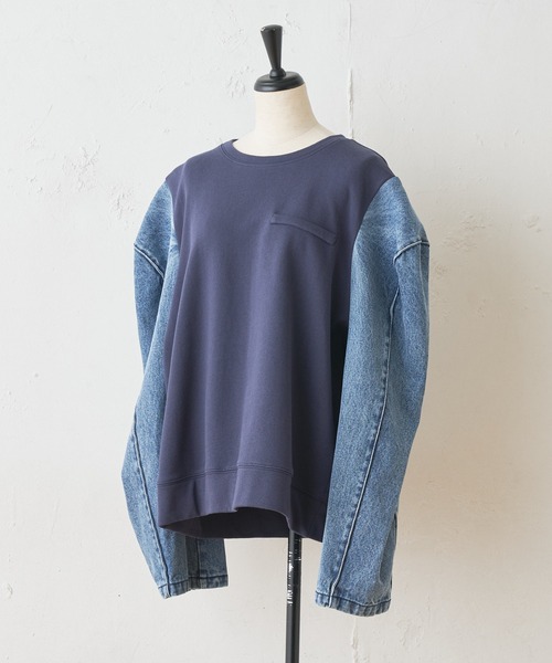 BEARDSLEY（ビアズリー）の「《VVTIAN》デニムカットソー（Tシャツ/カットソー・レディース・ブルー・FREE）」の4枚目の写真