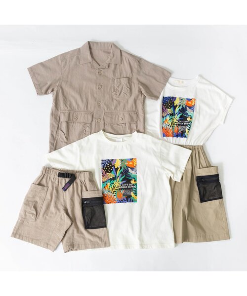 BREEZE（ブリーズ）の「サファリリンクＴシャツ（Tシャツ/カットソー・キッズ・ブラック/オフホワイト・90/100/120/130/110/150/140）」の8枚目の写真