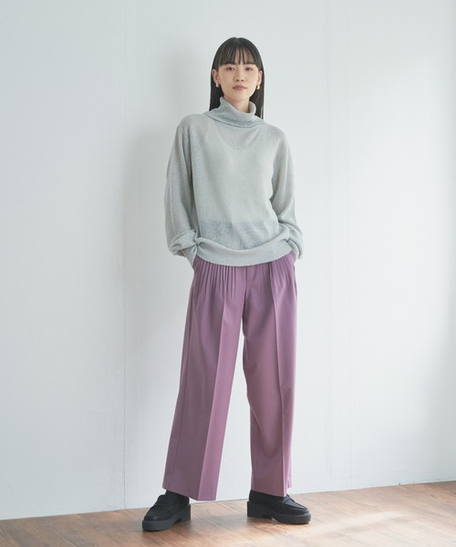 audrey and john wad(オードリーアンドジョンワッド)の「細タックストレートパンツ(その他パンツ・レディース・ブラック/ダークブラウン/ダークラベンダー/テラコッタ・S/M)」の21枚目の写真