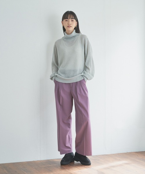 audrey and john wad(オードリーアンドジョンワッド)の「細タックストレートパンツ(その他パンツ・レディース・ブラック/ダークブラウン/ダークラベンダー/テラコッタ・S/M)」の22枚目の写真