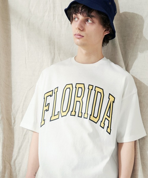 EMMA CLOTHES(エマクローズ)の「ヘビーウェイト10/-天竺 オーバーサイズ カレッジプリントS/Sカットソー(Tシャツ/カットソー・メンズ・ブラック/オレンジ/ホワイト・M/L)」の2枚目の写真