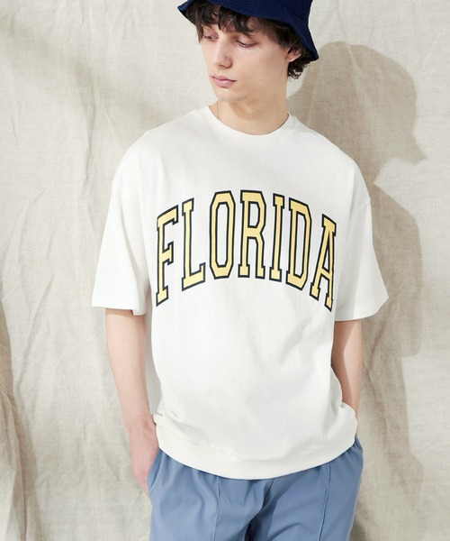 EMMA CLOTHES(エマクローズ)の「ヘビーウェイト10/-天竺 オーバーサイズ カレッジプリントS/Sカットソー(Tシャツ/カットソー・メンズ・ブラック/オレンジ/ホワイト・M/L)」の7枚目の写真