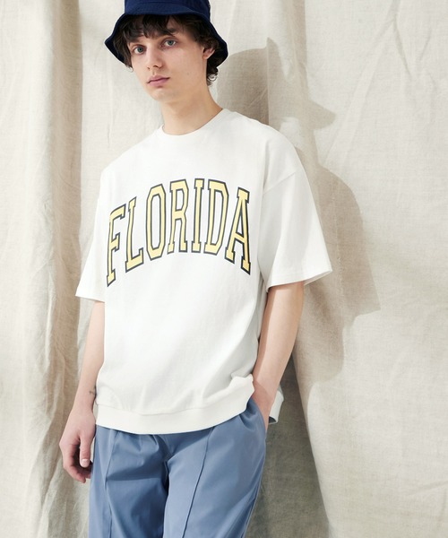 EMMA CLOTHES(エマクローズ)の「ヘビーウェイト10/-天竺 オーバーサイズ カレッジプリントS/Sカットソー(Tシャツ/カットソー・メンズ・ブラック/オレンジ/ホワイト・M/L)」の9枚目の写真