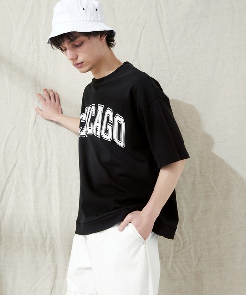 EMMA CLOTHES(エマクローズ)の「ヘビーウェイト10/-天竺 オーバーサイズ カレッジプリントS/Sカットソー(Tシャツ/カットソー・メンズ・ブラック/オレンジ/ホワイト・M/L)」の14枚目の写真