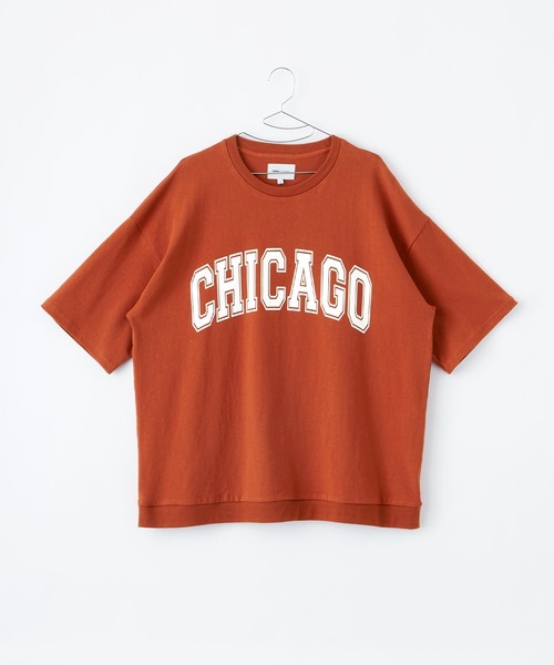 EMMA CLOTHES(エマクローズ)の「ヘビーウェイト10/-天竺 オーバーサイズ カレッジプリントS/Sカットソー(Tシャツ/カットソー・メンズ・ブラック/オレンジ/ホワイト・M/L)」の6枚目の写真