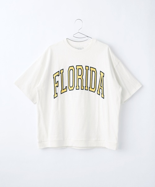 EMMA CLOTHES(エマクローズ)の「ヘビーウェイト10/-天竺 オーバーサイズ カレッジプリントS/Sカットソー(Tシャツ/カットソー・メンズ・ブラック/オレンジ/ホワイト・M/L)」の4枚目の写真