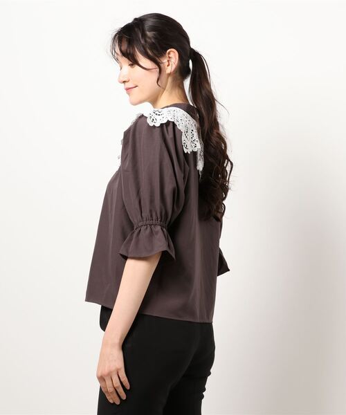 prose verse（プロズヴェール）の「《WEB・一部店舗限定》襟レース取り外し2wayブラウス（シャツ/ブラウス・レディース・ホワイト/チャコールグレー・ﾌﾘ-）」の3枚目の写真