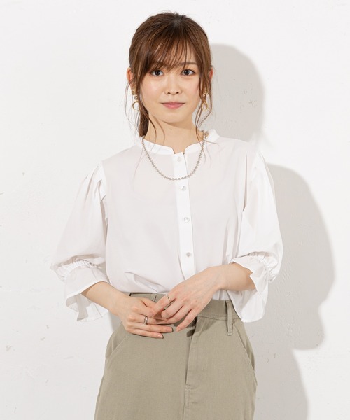 prose verse（プロズヴェール）の「《WEB・一部店舗限定》襟レース取り外し2wayブラウス（シャツ/ブラウス・レディース・ホワイト/チャコールグレー・ﾌﾘ-）」の14枚目の写真