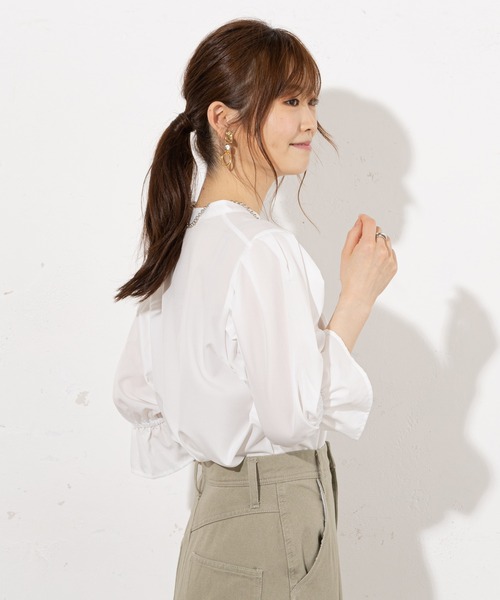 prose verse（プロズヴェール）の「《WEB・一部店舗限定》襟レース取り外し2wayブラウス（シャツ/ブラウス・レディース・ホワイト/チャコールグレー・ﾌﾘ-）」の20枚目の写真