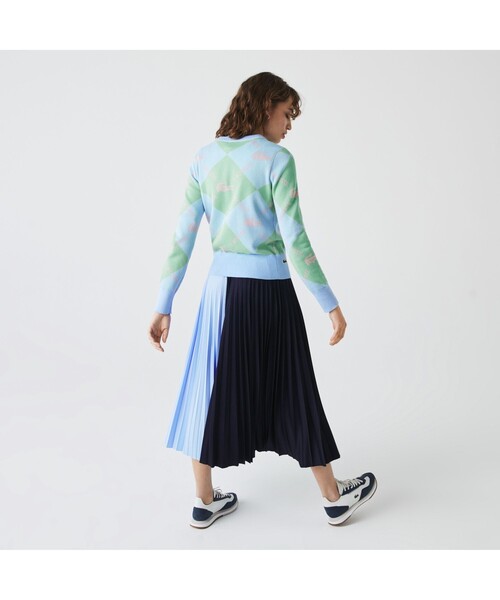 LACOSTE L!VE（ラコステライブ）の「LACOSTE L!VEビッグチェックモノグラムニットセーター（ニット/セーター・レディース・ライトブルー・38/36/34）」の3枚目の写真