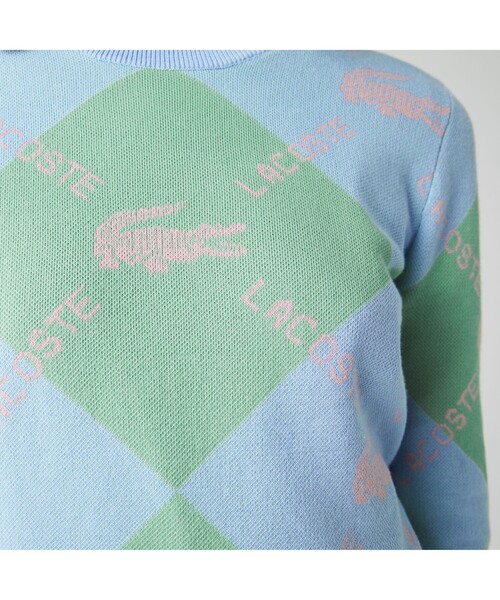 LACOSTE L!VE（ラコステライブ）の「LACOSTE L!VEビッグチェックモノグラムニットセーター（ニット/セーター・レディース・ライトブルー・38/36/34）」の5枚目の写真
