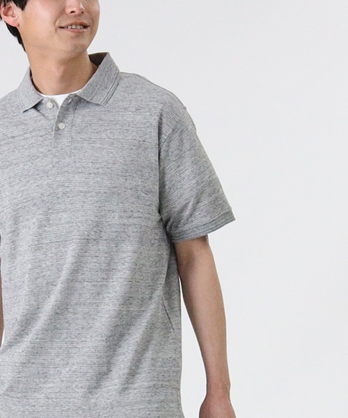 PLUS ONE（プラスワン）の「【PLUS ONE】和紙ポロシャツ（ポロシャツ・メンズ・ネイビー/オリーブ/グレー/ベージュ・L/XL/M）」の8枚目の写真