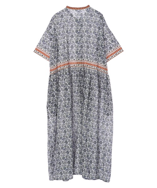 CRAFT STANDARD BOUTIQUE（クラフトスタンダードブティック）の「インドコットン パネル柄ワンピース　＊◇（ワンピース・レディース・ブラウン/ブルー・FREE）」の3枚目の写真