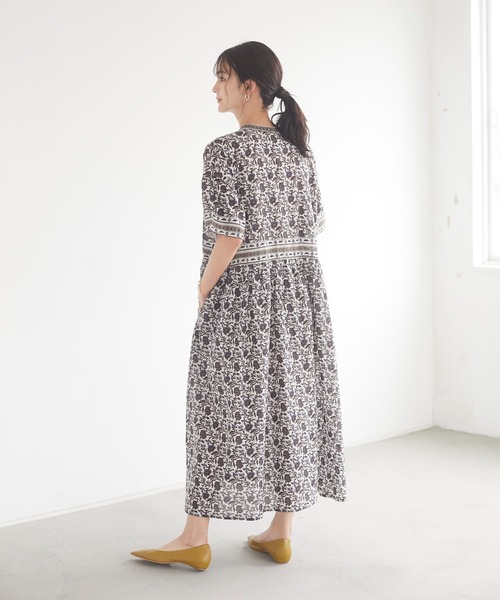 CRAFT STANDARD BOUTIQUE（クラフトスタンダードブティック）の「インドコットン パネル柄ワンピース　＊◇（ワンピース・レディース・ブラウン/ブルー・FREE）」の11枚目の写真