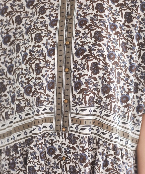 CRAFT STANDARD BOUTIQUE（クラフトスタンダードブティック）の「インドコットン パネル柄ワンピース　＊◇（ワンピース・レディース・ブラウン/ブルー・FREE）」の14枚目の写真