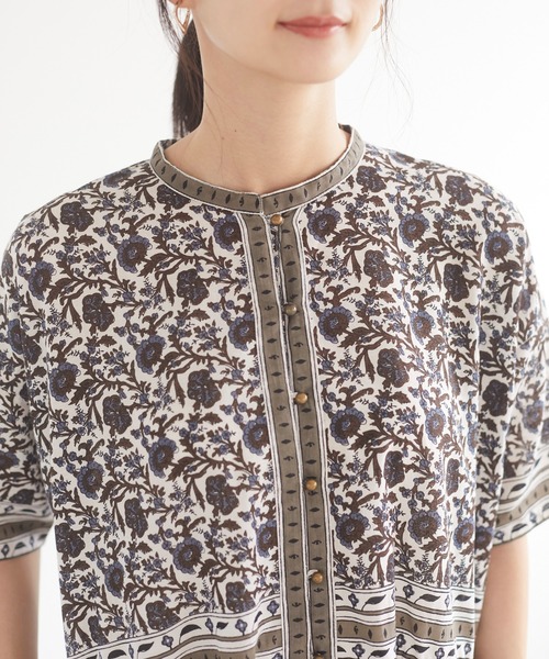 CRAFT STANDARD BOUTIQUE（クラフトスタンダードブティック）の「インドコットン パネル柄ワンピース　＊◇（ワンピース・レディース・ブラウン/ブルー・FREE）」の12枚目の写真