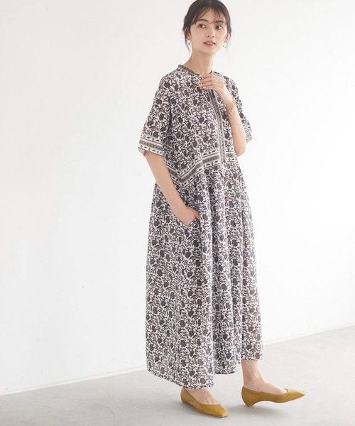 CRAFT STANDARD BOUTIQUE（クラフトスタンダードブティック）の「インドコットン パネル柄ワンピース　＊◇（ワンピース・レディース・ブラウン/ブルー・FREE）」の19枚目の写真